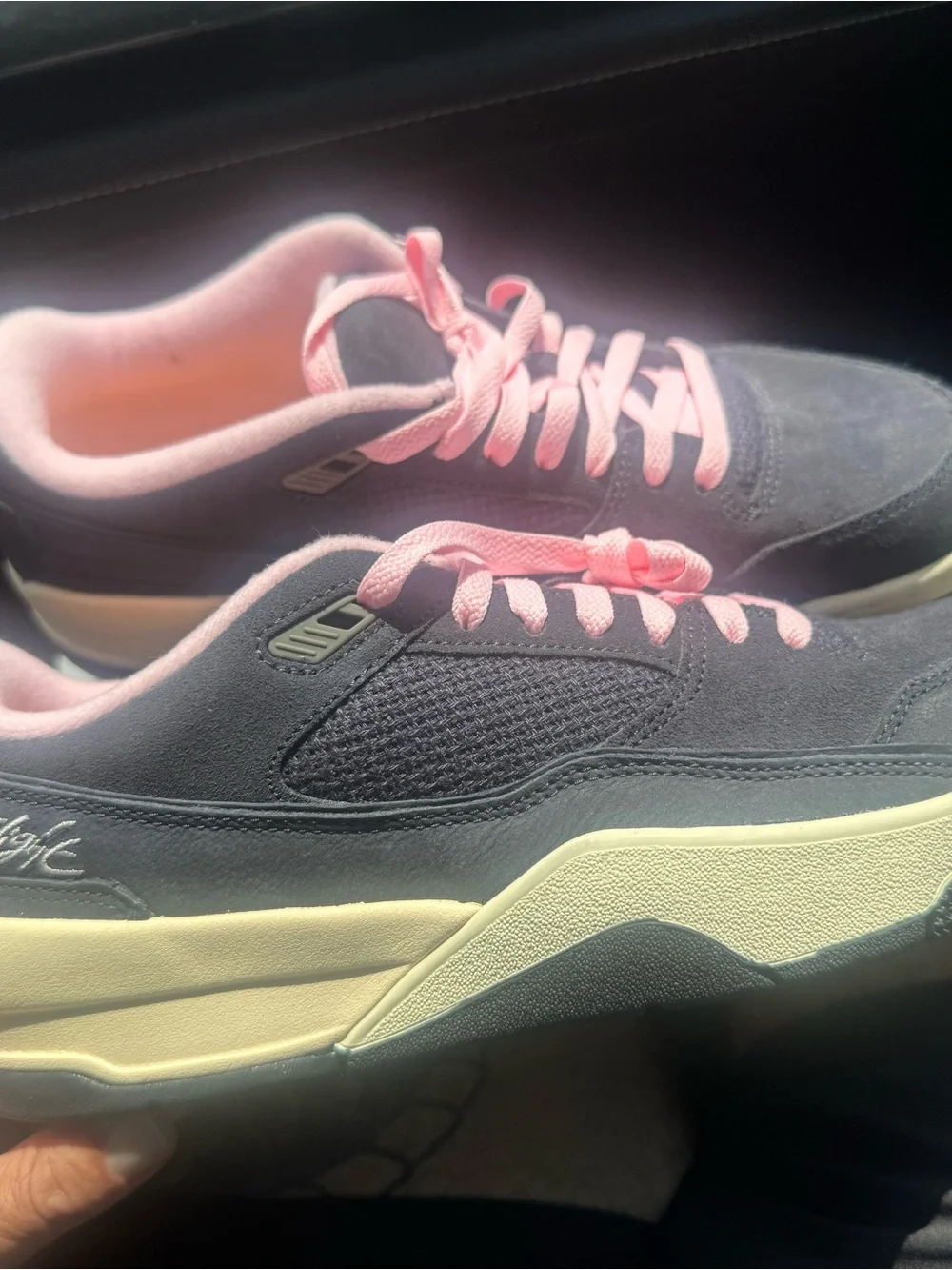 Nike Jordan Flight Court  low-top sneakers in charcoal and pink